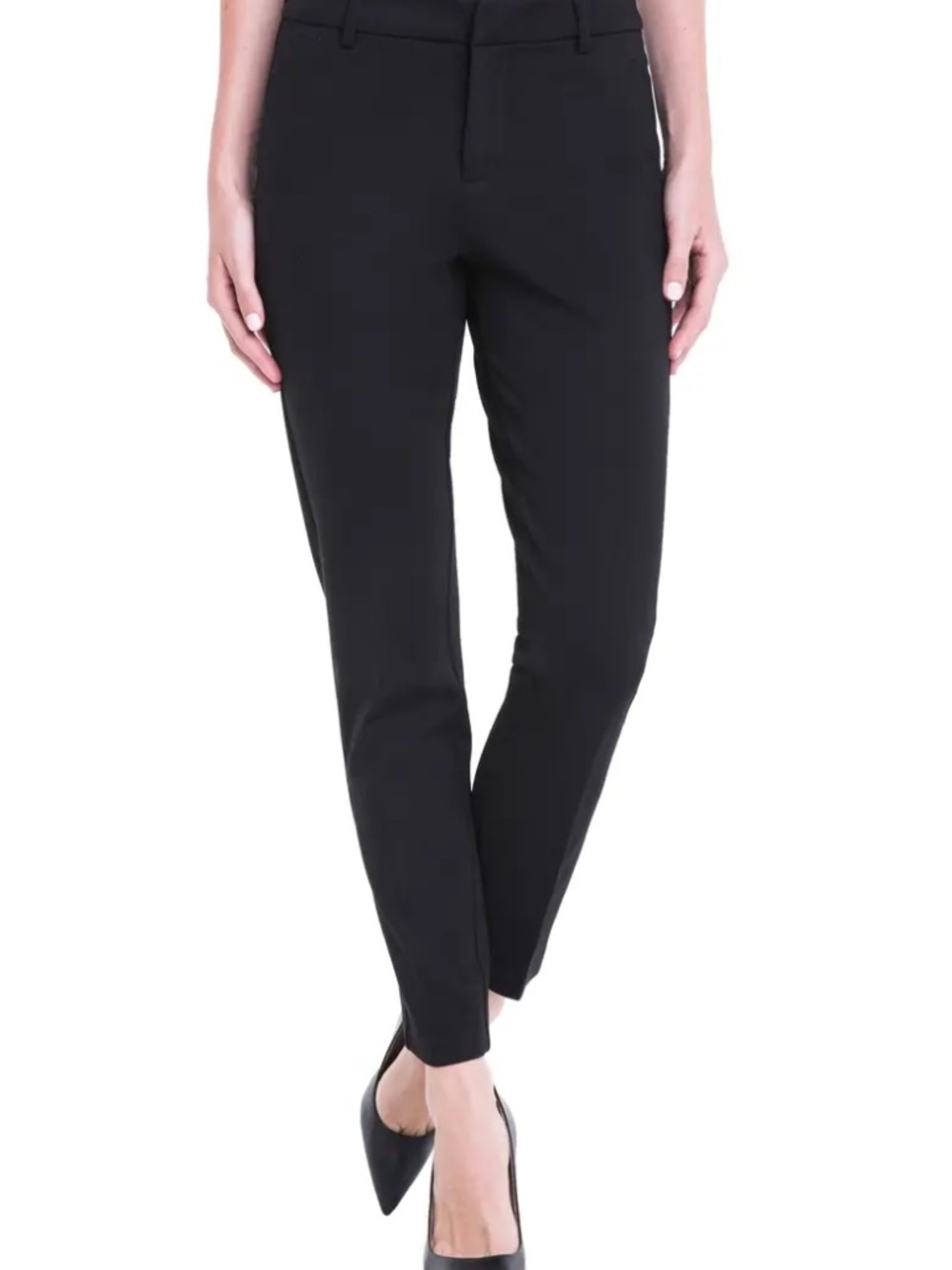 Liverpool Kelsey Trouser Womens 12 Black Mid Rise Slim Leg Pants